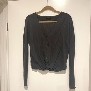 Urban Outfitters Gray Waffle Thermal